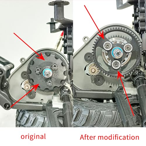 Carbon Steel 58T Spur Main Gear 32P 0.8M for 1/10 Tra-xxas Slash | Platinum Rustler Stampede 4x4 VXL 2WD Jato Rally E-REVO Summit T-Maxx - size: 58T