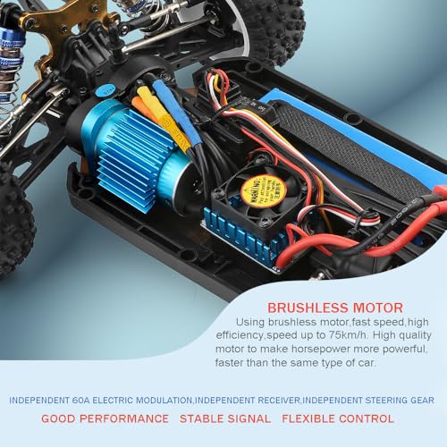 124007 RC Off Road Race Car for Adults 1:12 Scale High Speed Brushless All Terrain RC Car Outdoor 4WD Remote Control Buggy with 2 Batteries