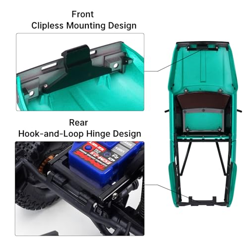 INJORA IR60 Pickup Hard Body Shell for 1/18 TRX4M Defender Bronco (Green) - color: Green