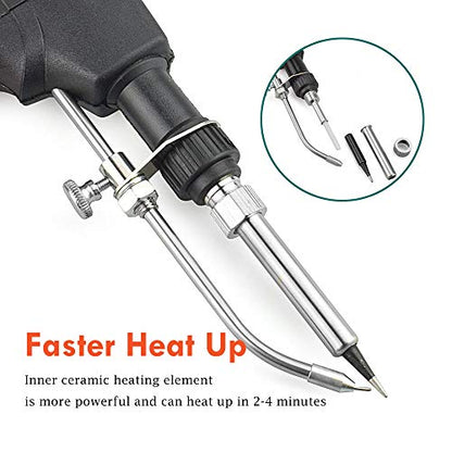 Toolour Soldering Gun Kit 5 in 1 Soldering Iron Kit 60W Industrial Automatic Solder Feeding Hand-held Welding Gun with Solder Wire for Electronic Desoldering Rework PCB Repair Home DIY