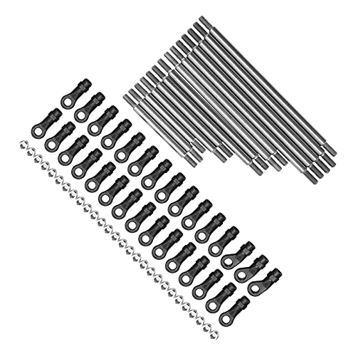 Alomejor Stainless Steel RC Pull Rod Link Set, Wear Resistant Tie Rod with Ball Ends for G63 1/10 RC Car