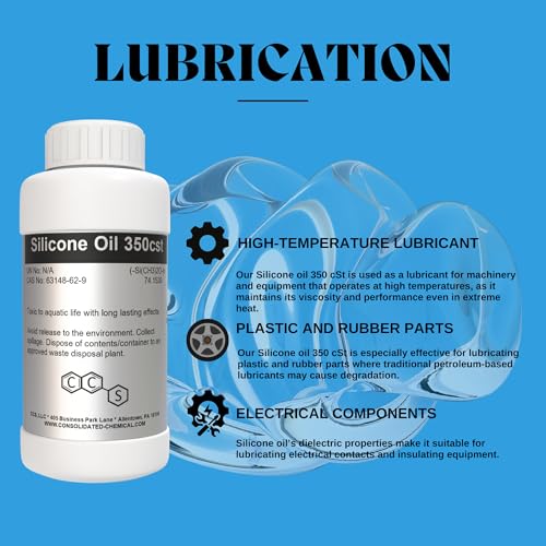 Silicone Oil 350 CST | Premium-Quality Lubricant for Industrial, Automotive, and Cosmetic Applications - 1 Gallon (128 Fl Oz) - size: 128 Fl Oz