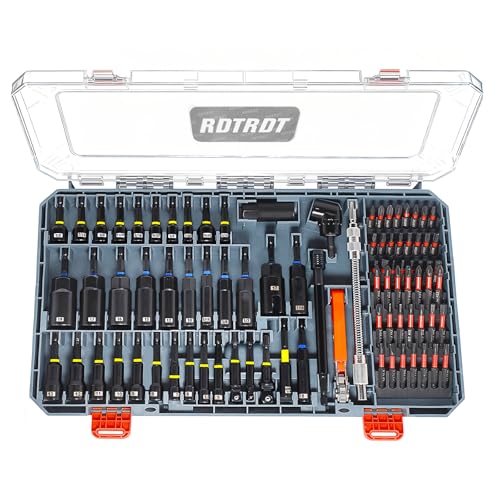 86-Piece Magnetic Impact Nut Driver Set, SAE/Metric Nut Driver Set, Right Angle Drill Driver, Socket Adapters, Bit Holder, Wing Nut Driver, Ratchet Bit Driver, Quick Release Extension, Power Bits - size: 86-Piece Magnetic Impact Nut Driver Set