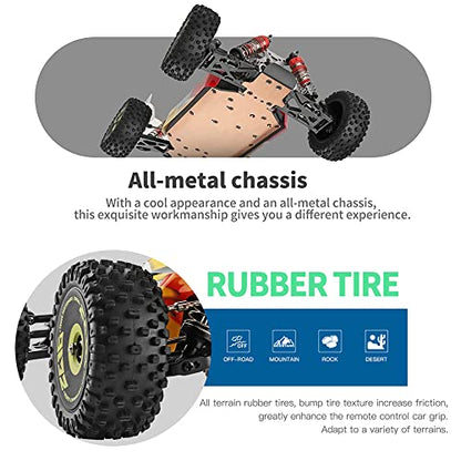 GoolRC WLtoys 144010 V2 RC Car, 1:14 Scale 2.4GHz Remote Control Car, 4WD High Speed Racing RC Buggy with Brushless Motor, Metal Chassis for Adults