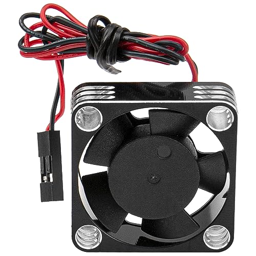 ShareGoo Alloy Brushless Motor ESC Cooling Fan Heatsink 28000RPM 30x30mm JST Plug for 1/8 1/10 1/12 RC Car 540 550 Brushless Motor,3010 (Black-Silver) - color: Black-Silver