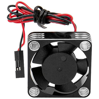 ShareGoo Alloy Brushless Motor ESC Cooling Fan Heatsink 28000RPM 30x30mm JST Plug for 1/8 1/10 1/12 RC Car 540 550 Brushless Motor,3010 (Black-Silver) - color: Black-Silver