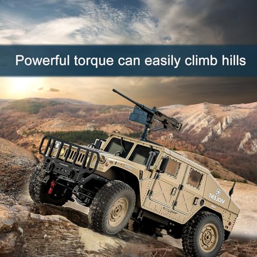 C8835 1:12 4WD Military RC Humvee 2.4G Off-Road Rock Crawler | Realistic military RC truck, 4-wheel drive climbing vehicle with stable 2.4GHz remote control for all terrains - color: C8835-yellow