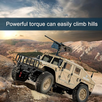 C8835 1:12 4WD Military RC Humvee 2.4G Off-Road Rock Crawler | Realistic military RC truck, 4-wheel drive climbing vehicle with stable 2.4GHz remote control for all terrains - color: C8835-yellow