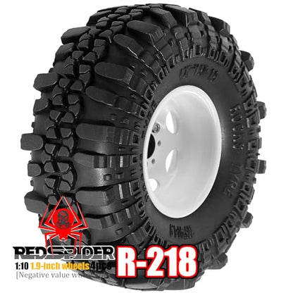 REDSPIDER•Negative Offset -10mm 1.9'' Beadlock Wheels Deep Dish Metal(4pcs) Retro Design for Scale 1/10 RC Crawler Axial SCX10 TRX4 VS4-10 Redcat Gen8 RC4WD D90 Rock Crawler (White) - color: White