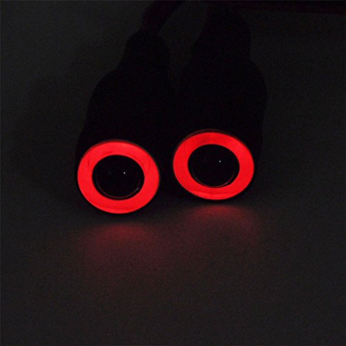 QUE-T 13mm 2 LEDs Angel Eyes & Demon Eyes LED Headlight/Back Light for 1:10 RC Model Crawler Cars, (Red + White, 13MM) - color: Red + White, size: 13MM