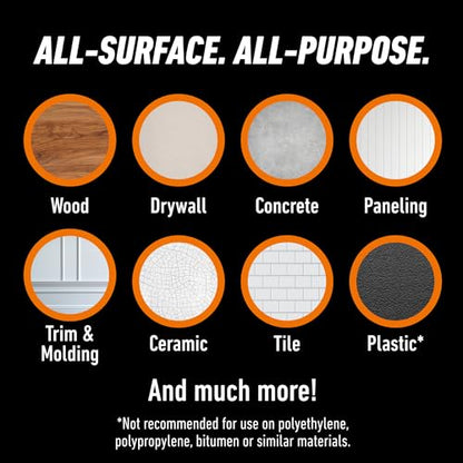 Gorilla Max Strength Construction Adhesive, Clear, 7 oz Tube, 1-Pack | Waterproof Gap-Filling Formula, Bonds Wood, Metal, Tile, Stone, Glass, Mirror, Indoor & Outdoor Use, Paintable & Sandable - size: 7oz, style: 1 Pack
