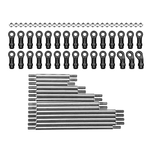 RC Pull Rod Link Rod Set, RC Metal Link Tie Rod Pull Rod with End Ball Set Lower Body Weight for G63 6WD 1/10 RC Car