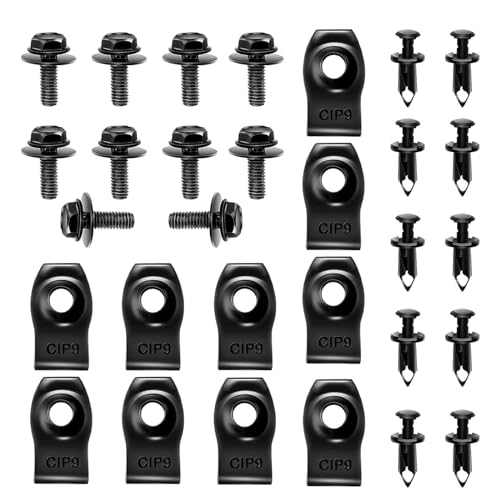 35 PCS Automotive Screw Combination, Car U Clips Assortment Kit, Car Door Body Panel Clip Fasteners, Bumper Clip Replacement, Universal for Most Cars, Trucks, SUVs (Black), KOTDDQ905BL-35PS