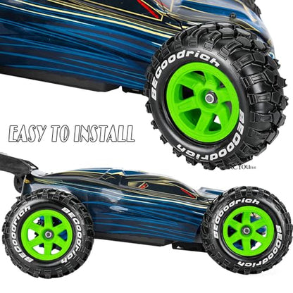 RC Wheels and Tires Off Road Monster Truck TRX E-REVO Summit HPI SAVAGEGT-2XS REDCAT Volcano-16 for 1/12 1/14 1/16 E-REVO RC 16208 16209 16210,Rc Plastic Wheels,Green - color: Green- (Rc Wheels Tires)