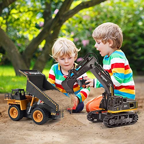 Remote Control Dump Truck RC Truck Construction Vehicle Truck Toys with Rechargeable Battery for Toddlers Kids Boys and Girls - style: Dump Truck