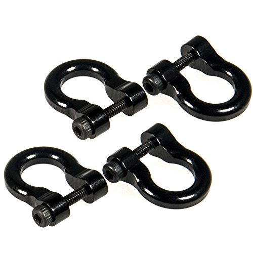 QUE-T 4 Pcs Aluminum Tow Shackle for 1/10 Scale TRX-4 Crawler Car (Black)