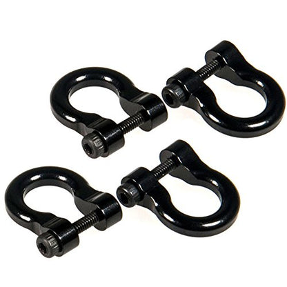 QUE-T 4 Pcs Aluminum Tow Shackle for 1/10 Scale TRX-4 Crawler Car (Black)