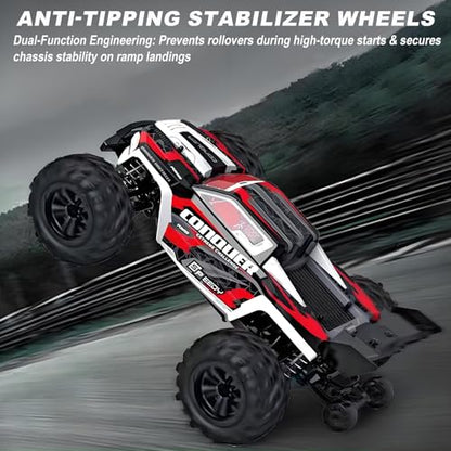 1:16 Scale High-Speed 4WD RC Car, 25 MPH Off-Road Remote Control Truck for Adults & Teens - All Terrain Electric Vehicle with 2 Rechargeable Batteries & 2.4GHz Radio - Gift Idea for Boys and Men