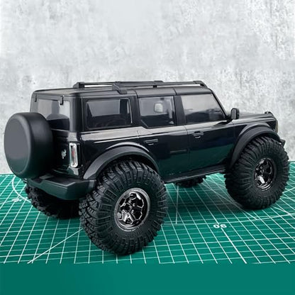 4PCS 1.3" Beadlock Wheel Tires Set Aluminum 1.3inch Beadlock Wheel Hub Wheel Rim ＆ 70mm/2.76inch Rubber Crawler Tires for 1/18 1/24 RC Crawler Car SCX24 TRX4M Upgrade Parts (Black) - color: Black