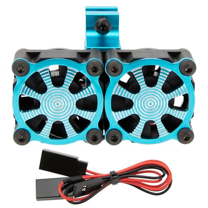 DKKY RC Motor Cooling Fan Heatsink 18000RPM 36mm for ARRMA Axial Traxxas 1/6 1/8 1/10 RC Models with 3650 Motor (Blue) - color: Blue
