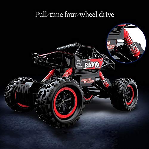 2.4Ghz Double Sided Rotating Remote Control Cars High Speed Racing Truck 360° Spins and Flips 180° Swing Off Road Vehicle for Adults with LED Lights RC Stunt Car (Color : Yellow) (Red) - color: Red