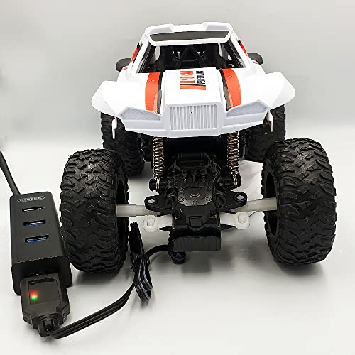 7.4V USB RC Battery Charger 2 Pack, XH-3P Smart Charger for SCX24 SCX10 2S LiPo 100-2000mAh, Overcharge Protection LED Indicator, Compatible RC Car Truck Boat Drone, 1A Output