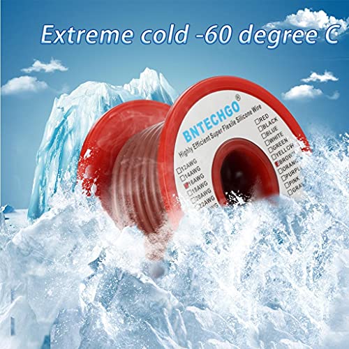 BNTECHGO 16 Gauge Silicone Wire Brown 25ft Stranded Tinned Copper Wire | Flexible 16 AWG Stranded Wire Silicone Rubber Insulation For RC Models, Drone, Robot, Battery, EV Charger, 3D Printer, DIY - color: 16 gauge silicone wire brown, size: silicone wire