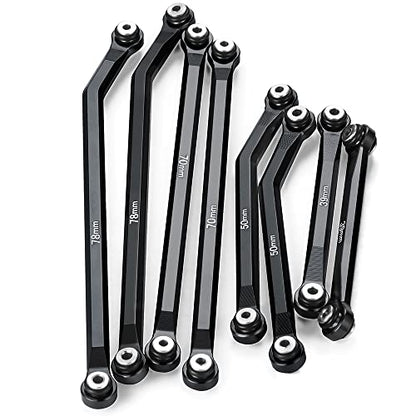Higher Extra Clearance RC Links Linkage Set for 1/24th Axial SCX24 Gladiator AXI00005 RC Crawler Car Upgrades Parts (Black) - color: Black