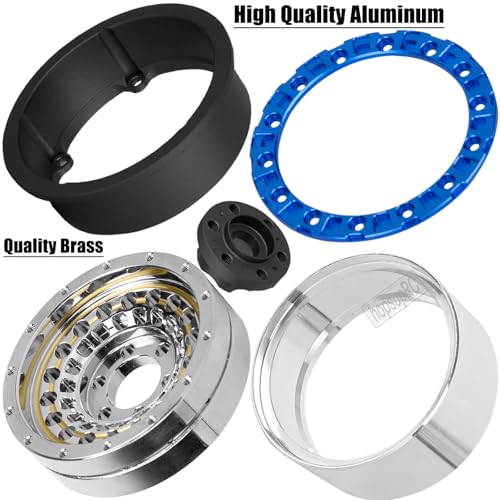 RC 1.9”Wheel Rims for 1/10 SCX10 90046 AXI03007 TRX4 TRX6 VS4-10 Gen7 Gen8 MST CFX D90 RC Crawler,1.9 Beadlock Super Heavy Brass & Aluminum Deep Dish Wheel Rims(4PCS) Silver - color: Titanium/4pcs