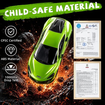 AEROQUEST 1:24 McLaren Remote Control Car（570S-Green） | Officially Licensed,Birthday Gift,Toys for ages 3-8,Electric Sport Racing,front-light ,2.4GHz-supports multi-play - color: Mclaren Green