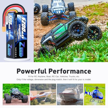 Zeee 4S Lipo Battery 5200mAh 14.8V 120C with XT60 Plug (2 Pack) | Hard Case RC Battery for RC Car Truck Vehicles RC Buggy Truggy 1/10 Scale Racing Hobby Models