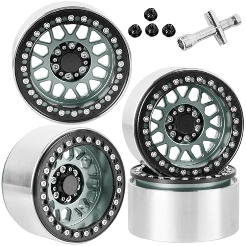 RC Crawler 2.2 Beadlock Wheels and Rim for 1/10 SCX10 90046 AXI03007 TRX4 TRX6 VS4-10 Gen7 Gen8 MST CFX D90 RC Car,2.2 Wheel Rim (4PCS) Wheel Hub,Metal Beadlock Wheels Rims,Titanium - color: Titanium- (Wheel Rims)