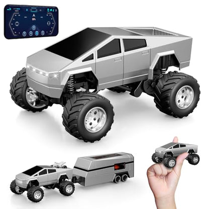 MINI RC Car,APP Controlled 1:64 Scale Alloy Off Road MINI RC Truck | Remote Control Car Speed/Steering Adjustable | 2.4Ghz Monster Truck Toys | Birthdays Gift for Boys Girls & Adults