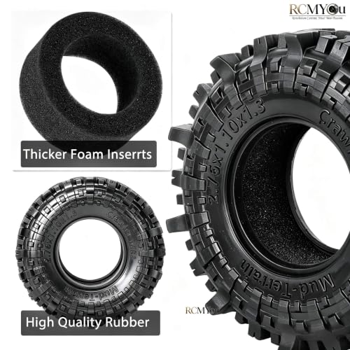 RC 1.3" Soft Rubber Wheel Tires for 1/24 1/18 SCX24 TRX4M RC Crawler Car,Soft Sticky Wheel Tires,Wheels Fetal Skin(4PCS)-A - style: Rubber Wheels-A