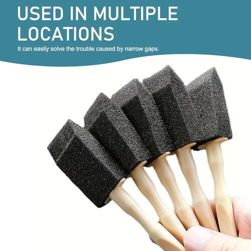 10 PCS Car A/C Vent Cleaning Brushes, 5.51" x 0.98" Sponge Duster with Handle, Scratch-Resistant Car Cleaning Brush, Universal Exterior and Interior Detail Cleaning Tool for Cars (Black)