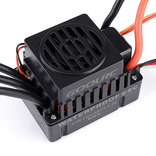 GoolRC Upgrade Waterproof 3650 3900KV Brushless Motor with 60A ESC Combo Set for 1/10 RC Car Truck
