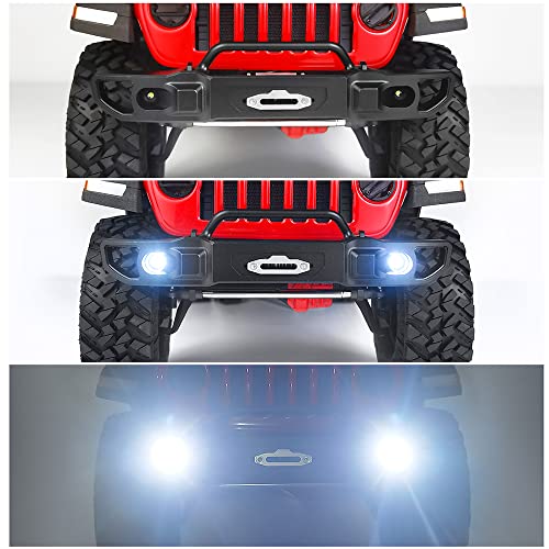 MOHERO Metal RC Front Bumper with Lights for 1/10 Axial SCX10 III AXI03006 Gladiator AXI03007 Wrangler RC Crawler Car Accessories