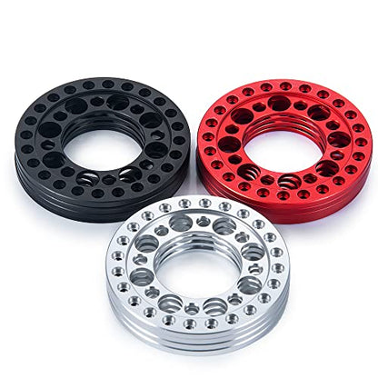 4pcs 2.2inch Aluminum RC Beadlock Wheel Replacement Ring for 1/10 RC Crawler Car 2.2" Wheels Rim (Black) - color: Black