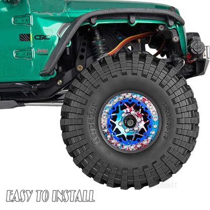 RC Aluminium 1.9 Beadlock Wheel Rims Set for 1/10 SCX10 90046 AXI03007 TRX4 TRX6 VS4-10 Gen7 Gen8 CFX MST D90 RC Crawler,(4PCS) 1.9 RC Beadlock Rims,1.9 rc Wheels,Colorful - color: Colorful- (Wheel Rims)