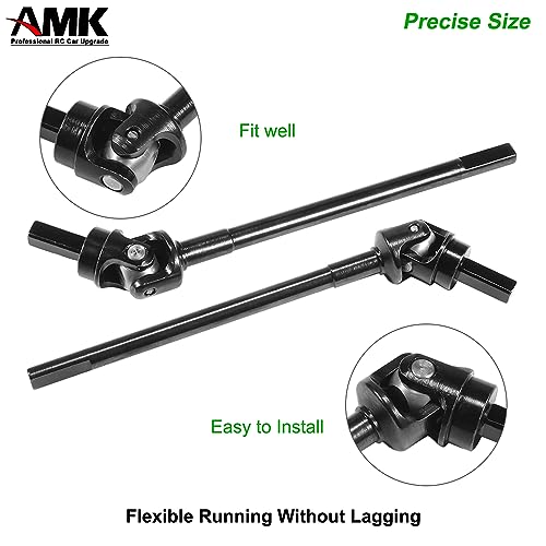 AMK Steel Rear Thickened Capra Driveshaft 4.4mm Bold UTB10 CVD Drive Shaft with Portal Stub Axles for 1/10 RC Crawler Axial Capra F9 Upgrades (Front + Rear + 4Pcs Stub Axle) - color: Front + Rear + 4pcs Stub Axle