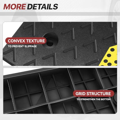 Rubber Curb Ramp 2" Rise Height, Arrow Patterned Sidewalk Curb Ramp for Forklift Truck Bus Car SUV, Driveway Curb Ramps for Low Profile Car, Threshold Bridge Ramp for Warehouse Garage - size: 2" Rise Arrow
