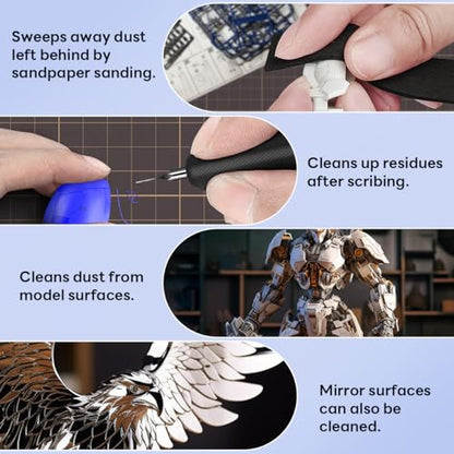 stedi 3PCS Model Cleaning Brush Kit, 2 Soft & 1 Stiff Figure Duster Brush | Model Hobby Making Tools, Model Dusting Brush for Statues, Gundam, Scale Military Hobby Crafts