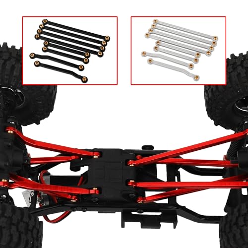 TRX4M Metal High Clearance Chassis Link Rods Linkage Set for TRX-4M K10 High Trail Pickup 1/18 RC Off-Road Crawler Original Stock Upgrade Parts (Silver)-54623 - color: Silver