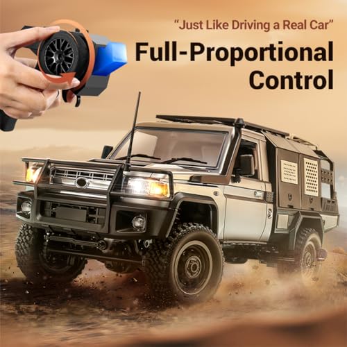 1/12 RC Crawler MN-82S LC79, 2.4GHz RC Truck 4x4 with LED, Hobby Grade RTF Toy Vehicle Gifts(Silver) - color: Silver