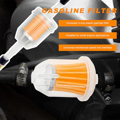 2 PCS Gas Inline Fuel Filters, 1/4 Inch x 5/16 Inch High Flow Engine Fuel Filters with Magnet, Small Petrol Inline Pipe Filter Replaces AM116304 25 050 22-s Gy20709 21541500