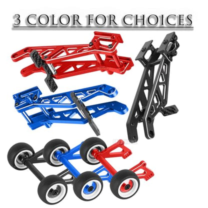 Aluminum Wing Mount & Wheelie Bar Set Upgrades Part for 1/8 Kraton 6S BLX(EXB),1/8 Notorious 6S BLX V6 Brushless RC Monster Trucks,RC Wheelie Bar Wing Mount Set,Replace ARA320758,Red - color: Red - (Aluminum Upgrades Part)
