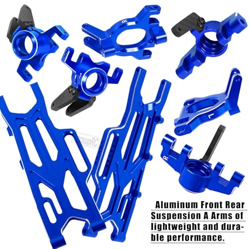RC Suspension Arms Set&Steering Block Knuckles&Drive Shaft Axles Upgrades Part for 1/10 Kraton Outcast 4S V2 BLX,CVD Driveshafts Suspension Arms Hubs Caster Blocks.Navy Blue(Only Fit V2) - color: Navy Blue(2pcs)