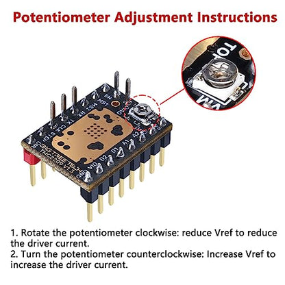 BIGTREETECH TMC2209 V1.3 UART Stepper Motor Driver 2.8A Peak Stepstick Silent Driver for Manta M8P, Octopus V1.1, Octopus Pro, SKR 3, SKR V1.4 Turbo, SKR Pro V1.2 3D Printer Control Board (2 PCS) - style: TMC2209 V1.3*2