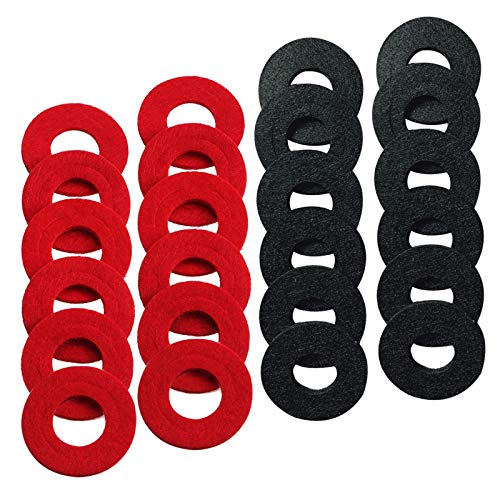 Ampper 24 Pieces Battery Terminal Anti Corrosion Washers, Battery Terminal Post Fiber Washers Protector (12 Red & 12 Black) - color: Washers R/B