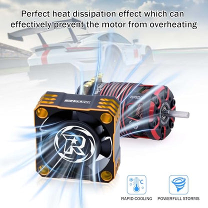 25mm RC Fan 32000RPM/8.4V RC Cooling Fan Turbo ESC Cooling Fan Heat Dissipation for 1/10 1/8, 1/12 RC Car TS120 TS160 TS120V2 TS160V2 ESC (Black+Orange) - color: Black Orange